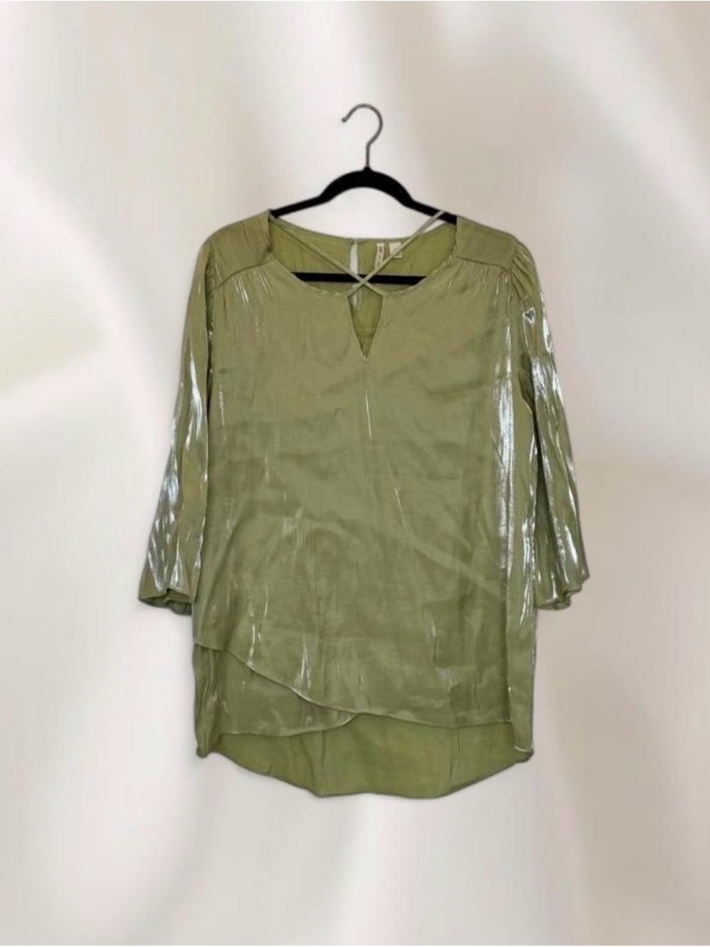 CATO Fairy Green Top Flowy Iridescent Whimsical Elf